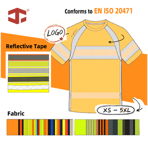 Ensemble de travail d'été JIADE <span class=keywords><strong>pour</strong></span> hommes : T-shirt réfléchissant haute visibilité et pantalon ventilé, éco-responsable, rafraîchissant et anti-humidité - Product Image 6