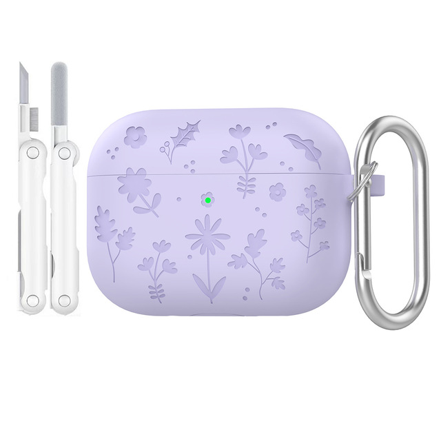 Hot 3D Flower Pattern Shockproof Protective Cover for apple Airpods Pro 3 Liquid Silicone Soft Earphone Case Send Cleaning Pen