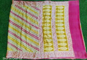 Sari de Chifón Puro Banarasi, Tejido a Máquina, Patrón Zari Contemporáneo, Protección Solar Tradicional, Secado Rápido, Pieza de Blusa Sin Coser - Product Image 6