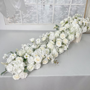 Suministros de decoración para eventos de boda corredor de flores blancas corredor de pasillo de flores para decoración de eventos - Product Image 1