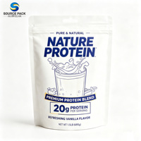 Sachets d'emballage pour poudre protéinée chocolatée pour la prise de masse, supplément hypercalorique pour la prise de poids et le développement musculaire, pochette stand-up de marque