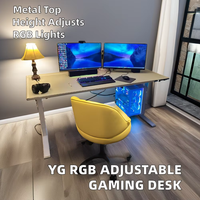 Accessoires de haute qualité YG Tables de jeu pour PC Bureau d'ordinateur à hauteur réglable Bureau de jeu RVB