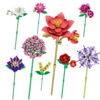 Blocs de construction sur le thème des plantes : Clématite, Acacia, Fleur de l'amour, Lantana ; Décoration intérieure ; Blocs de construction DIY ; Cadeaux pour adultes