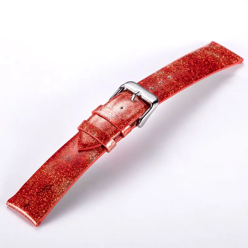 Harga grosir jam tangan olahraga tali kulit merah mengkilap 18/20/22MM