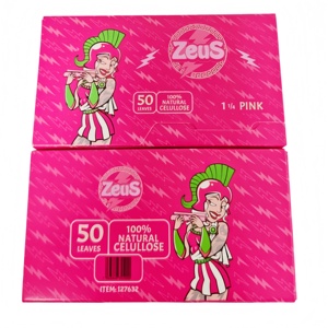 Zeus Rose Red Transparent Square Classic <b>Rolling</b> Papers 1 1/4 Natural Plant Fiber Dye-Free Slow Burning 50 Leaves Per Booklet - Product Image 4