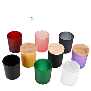 Commercio all'ingrosso OEM 8oz 10oz 14oz vetro nero opaco barattoli di candela con coperchio rifinito colorato candele recipienti 500ml di capacità per natale - Product Image 2