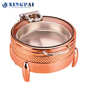 Xingpai ชุดบุฟเฟต์ทำจากแก้วสแตนเลสอุปกรณ์จัดเลี้ยงในเชิงพาณิชย์อุปกรณ์จัดเลี้ยงอาหารทำจากกุหลาบทอง - Product Image 3