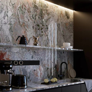 Mới bốn mùa màu xanh lá cây đá phiến đá cẩm thạch tự nhiên cầu thang bước trang trí bền khách sạn tường thiết kế đá phiến đá cẩm thạch - Product Image 6