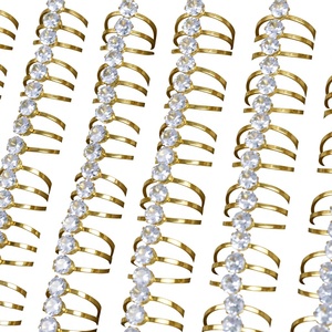 Anillo de Eternidad Geométrico Vintage de Acero Inoxidable Chapado en Oro con Circonita para Mujer, Venta al por Mayor, para Regalos de Boda y Compromiso - Product Image 3