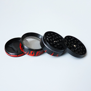 Grinder à herbes en aluminium rose mat avec logo personnalisé, revêtement en caoutchouc souple effet <span class=keywords><strong>gomme</strong></span> céramique, accessoires <span class=keywords><strong>de</strong></span> fumage brillants - Product Image 5