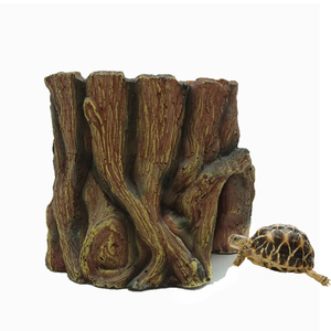 Caverne cachette écologique en résine et céramique Bothwinner pour amphibiens et reptiles, design souche d'arbre - Product Image 3
