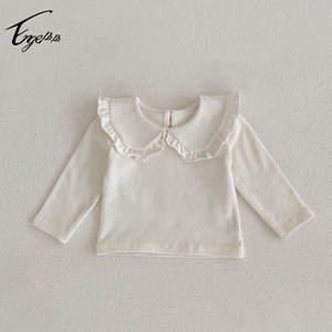 <span class=keywords><strong>Blusa</strong></span> de Manga Larga con Estampado de Cara de Bebé para Otoño, <span class=keywords><strong>Blusa</strong></span> de Color Sólido para Recién Nacidas, Ropa Casual para Niñas, Camisa para Bebés - Product Image 5