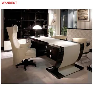 White und Black Round Part Manager Writing Office Furniture Table Luxury Europe Design Office Desk