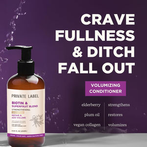 Set di Shampoo e balsamo con biotina e superfrutto con Logo personalizzato con collagene vegano, burro di Aloe e karité, parabeni e Silicone - Product Image 5