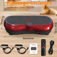 Machine d'exercice vibratoire compacte 200W avec télécommande, bandes de résistance, écran LCD, lumière LED bleue, plaque vibrante pour la maison