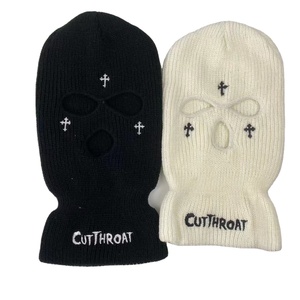 Masque <span class=keywords><strong>de</strong></span> <span class=keywords><strong>Ski</strong></span> tricoté avec Logo personnalisé, accessoire pour l'hiver, tête <span class=keywords><strong>de</strong></span> mort, couverture complète, couvre-tête <span class=keywords><strong>de</strong></span> <span class=keywords><strong>Ski</strong></span>, brodée, 3 trous, vente en gros, - Product Image 1