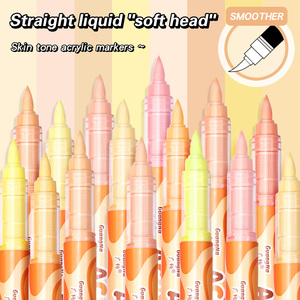 Nueva llegada 72 tonos de piel colores Punta de pincel pintura acrílica rotuladores <span class=keywords><strong>para</strong></span> pintura de roca, cerámica - Product Image 3