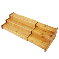 Étagère de comptoir en bois de bambou, armoire extensible à 3 niveaux, étagère de marche, pot à épices, organisateur, ensemble de cuisine