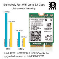 EDUP-tarjeta Wifi de doble banda M.2, 3000Mbps, AX201, NGW, 2,4G/5G, 802.11ax, wifi6
