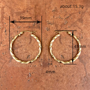 Orecchini a Cerchio Grandi Intrecciati per Donne, Stile Vintage, Orecchini Rotondi per Uso Quotidiano e Feste, Gioielli alla Moda - Product Image 4