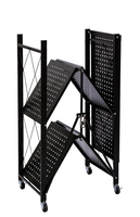 Chariot de rangement pliable, chariot utilitaire mobile en métal avec roulettes, étagère organisatrice pour fruits et légumes de cuisine, salle de bain, salon