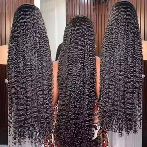 วิกผมมนุษย์แท้แบบลอนพม่า ความหนาแน่น 250%  แบบ HD Full Lace Frontal ขนาด 13x4 13x6  วิกผมมนุษย์แท้ 100% พร้อมปลายผมแบบเกลียว สีดำธรรมชาติ - Product Image 2