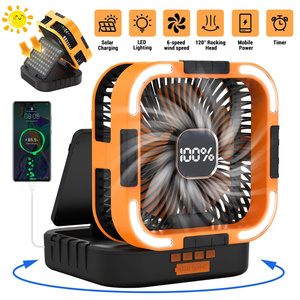 Ventilador Solar Portátil de 20000mAh para Emergencias al Aire Libre, Camping, Escritorio, Linterna para Tienda de Campaña - Product Image 1