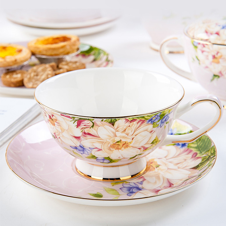 Tasse de café et sous-tasses en céramique, ensemble de thé et sous-tasses à thé en porcelaine, deux pièces