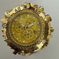 Montre de sport multifonctionnelle pour homme 2026 avec grand cadran, chronographe, bracelet en acier inoxydable, mouvement à quartz et boîtier en alliage