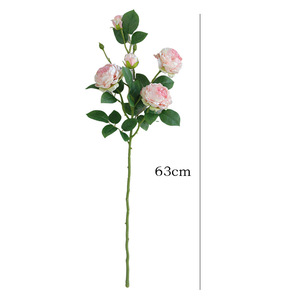 Bouquet de roses artificielles Ruilisi, 5 têtes, en soie, décoration de mariage, fait main, style français - Product Image 5