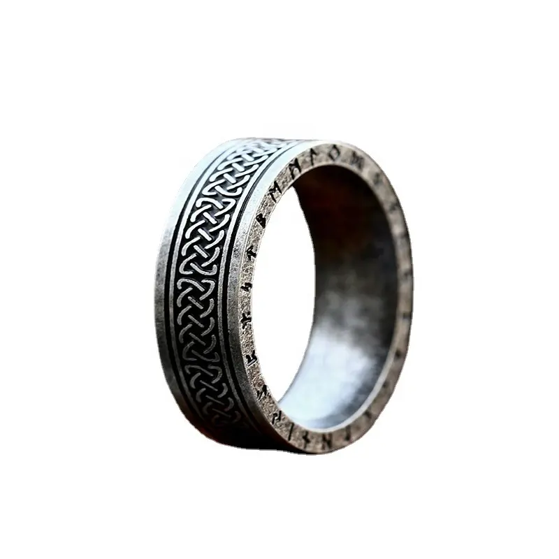 Viking Celtic Knoop Heren Ring Groothandel Roestvrij Staal Vintage Custom Boho Sieraden Wave Stijl Sieraden