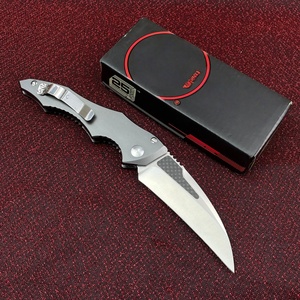 Navaja Plegable de Bolsillo <span class=keywords><strong>Eskrima</strong></span> para Exteriores, Acero M390, Recubierta de Titanio y Mango de Fibra de Carbono, Cuchillo Táctico de Autodefensa - Product Image 3