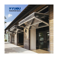 Porte de Garage Isolé Automatique 8x7 Moderne Verticale Bi Pliante Inclinaison Verre Aluminium Fabricants de Portes de Garage
