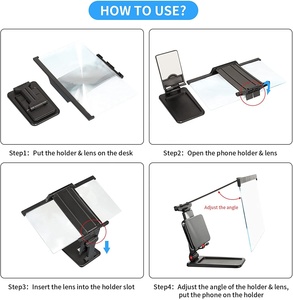 Lente d'ingrandimento 3D da 12 pollici <span class=keywords><strong>per</strong></span> <span class=keywords><strong>cellulare</strong></span>, supporto <span class=keywords><strong>per</strong></span> proiezione, lente d'ingrandimento HD, amplificatore video, supporto pieghevole da scrivania <span class=keywords><strong>per</strong></span> telefono. - Product Image 2