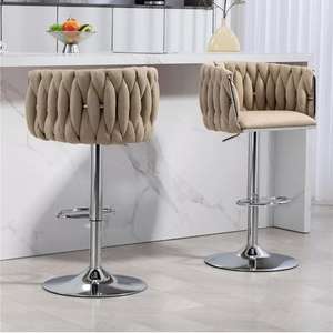 مقعد بار فاخر حديث قابل للتعديل في المنزل ، دوار درجة ، كرسي بار للمطبخ - Product Image 4