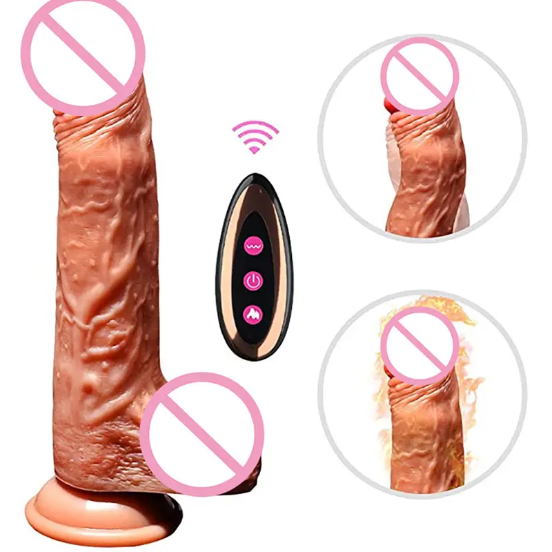 Contral Remoto Aquecimento Vibrador Dido Para Mulheres Realistas Pênis De Borracha Artificial Vibrador Enorme Brinquedos Sexuais Para Adultos Outro Produto Sexual