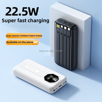 Fabricant  Chargeur portable PD20W 20000mah Construit en 4 Câbles Torche LED 22.5W Charge rapide QC3.0 Power Banks 20000mah