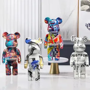 Decoración Interior Colorido Bearbrick Oso Estatuas Figura Adornos Dormitorio Figuritas Bearbrick Oso Estatuas