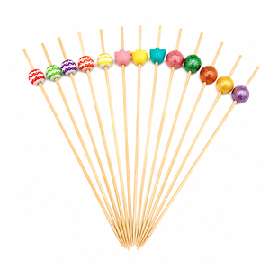 HYF BS001 Spiedini Decorativi in Bambù Monouso Multicolore <span class=keywords><strong>per</strong></span> Cocktail, Frutta, Dolci, Tapas, Antipasti, Canapè, <span class=keywords><strong>Compleanni</strong></span> - Product Image 2