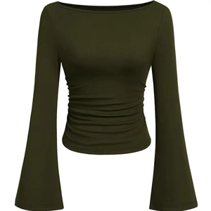 Nuova Tendenza Transfrontaliera: Abito Coreano con Spalline Sottili, Vestibilità Slim, Maniche Lunghe, Scollo Sexy a Barca, Casual da <span class=keywords><strong>Donna</strong></span> - Product Image 1