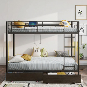 High-quality double iron bunk <b>bed</b> with <b>storage</b> for dormitory, bedroom, school apartment, modern steel <b>bed</b> frame, double <b>bed</b> - Product Image 1