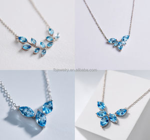 925 Pure Silver Cute Butterfly Charm Halskette Rhodium vergoldet mit blauer Wirbelsäule für Kinder geschenke Hochzeiten Engagements - Product Image 5