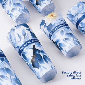 Gobelet à bulles en plastique PP de 90 mm, style papillon, avec revêtement intérieur givré transparent, film intérieur extra-épais, gobelet de fête - Product Image 2