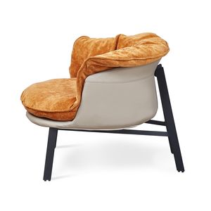 Salon de loisirs moderne Offre Spéciale café grand fauteuil d'accent en tissu en faux cuir de paon avec rembourrage doux - Product Image 4