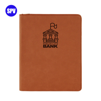 Porte-documents en cuir gravable au laser avec logo personnalisé, fermeture éclair, format A4, papier ligné, cadeaux de bureau personnalisés de luxe