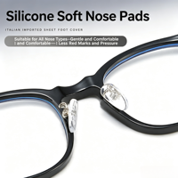 TR28038 Bingkai Kacamata Hitam Kecil Tebal Berbingkai Penuh, Anti-Cahaya Biru, Tanpa Riasan, Lensa Halus Modis