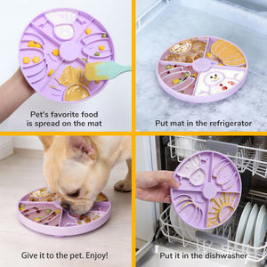Tapis de léchage pliable en silicone de qualité alimentaire, bol de voyage antidérapant avec design en spirale pour chiens et chats, facile à nettoyer - Product Image 5