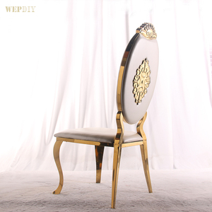Royal White y Gold Luxury <span class=keywords><strong>Silla</strong></span> de actividad de hotel de acero inoxidable Hotel One Stop <span class=keywords><strong>Silla</strong></span> apilable - Product Image 6