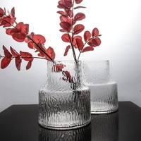 Ensemble de vases en verre soufflé à la main style nordique, gris fumé martelé, minimaliste, pour la maison et les mariages