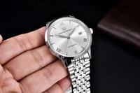 PD-1759 Montre-bracelet mécanique automatique de luxe pour homme, étanche 100 m, date, sport, bracelet en acier inoxydable, boîte incluse